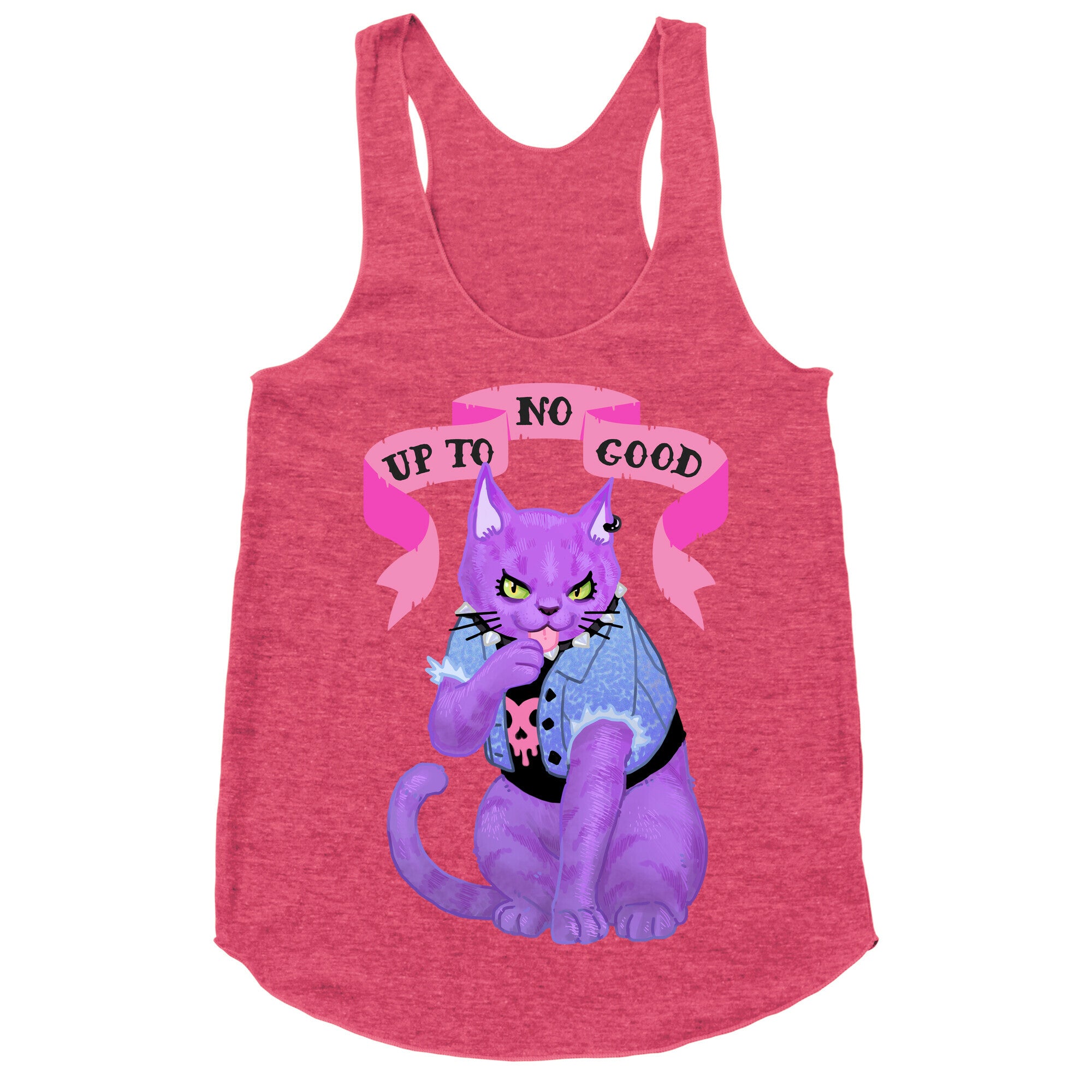 Up to No Good Pastel Goth Kitty Racerback Tank
